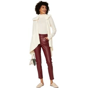 KF/KaufmanFranco Faux Fur Collar Cardigan Vest, White, X-Small